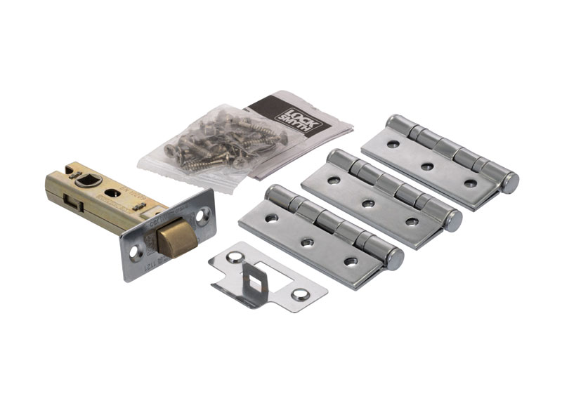 Hinge & Latch Pack Polished Chrome FD30 Tiger Building Products